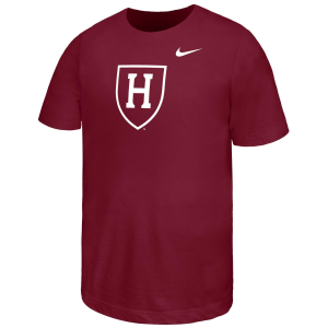 Nike Youth Harvard Crimson Crimson Core Cotton Primary Logo Short Sleeve T-Shirt, Medium, Red