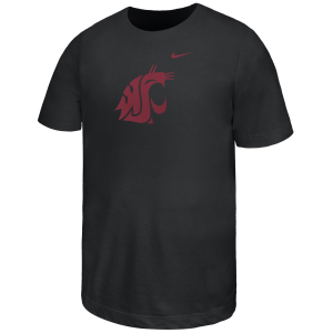 Nike Youth Washington State Cougars Black Core Cotton Primary Logo Short Sleeve T-Shirt, Small