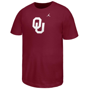 Nike Youth Oklahoma Sooners Crimson Core Cotton Primary Logo Short Sleeve T-Shirt, Medium, Red