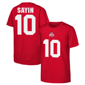 NCAA Youth Ohio State Buckeyes Julian Sayin Red T-Shirt, Small