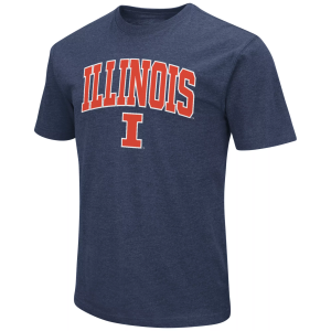 Colosseum Men's Illinois Fighting Illini Navy T-Shirt, Small, Blue