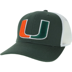 League-Legacy Men's Miami Hurricanes Green Mid-Pro Adjustable Trucker Hat