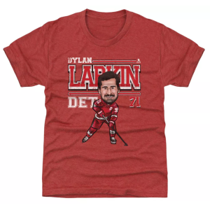 500 Level Youth Detroit Red Dylan Larkin #71 Cartoon Red T-Shirt, XL
