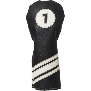 Maxfli PU Leather Driver Headcover, Black/White