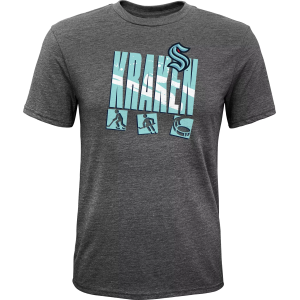 NHL Youth Seattle Kraken 2024-2025 Authentic Pro Grey T-Shirt, Medium, Gray