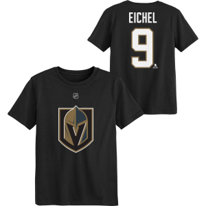 NHL Kids' Vegas Golden Knights Jack Eichel #9 Black T-Shirt, Size 5/6