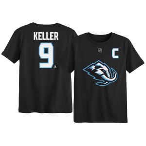 Outerstuff Boys' Utah Mammoths Clayton Keller #9 Black Home T-Shirt, Medium