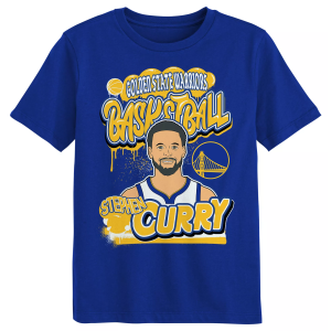 Outerstuff Boys' Golden State Warriors Stephen Curry Royal Baller Short Sleeve T-Shirt, Small, Blue
