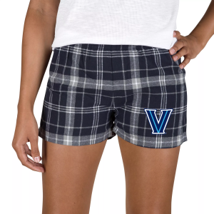 Concepts Sport Women's Villanova Wildcats Navy/Grey Plaid Ultimate Flannel Shorts, Small, Blue