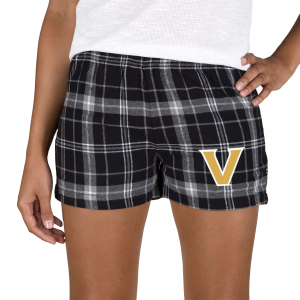 Concepts Sport Women's Vanderbilt Commodores Black/Grey Plaid Ultimate Flannel Shorts, Small