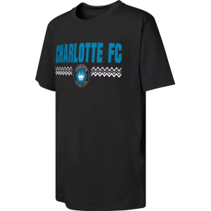 MLS Youth Charlotte FC Wordmark Black T-Shirt, Small