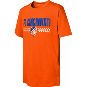 MLS Youth FC Cincinnati Wordmark Orange T-Shirt, Large
