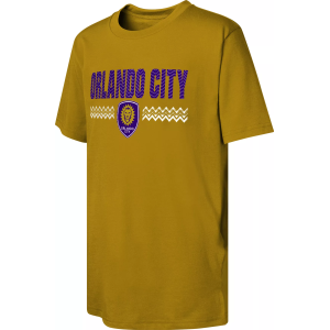 MLS Youth Orlando City Wordmark Gold T-Shirt, Medium, Yellow