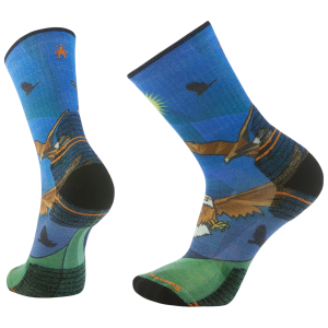 SmartWool Adult Hike Targeted Cushioning Print Crew Socks, Men's, Medium, Laguna Blue