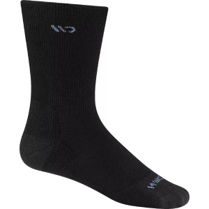 Wide Open Women's Solid Cushioned Crew Socks, Medium, Black