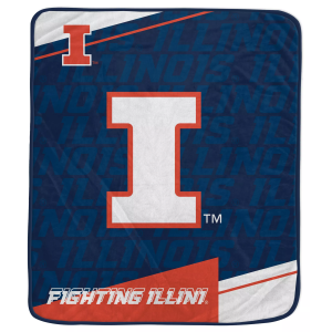 Pegasus NCAA Illinois Fighting Illini Diagonal Ghost Blanket