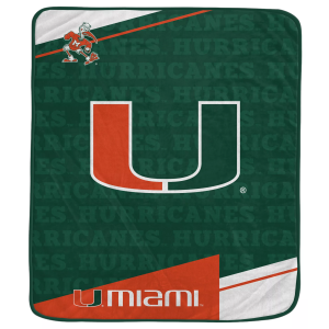 Pegasus NCAA Miami Hurricanes Diagonal Ghost Blanket