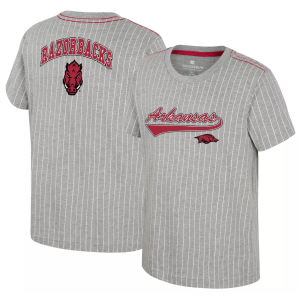Colosseum Youth Arkansas Razorbacks Heather Grey Airball T-Shirt, Large, Gray