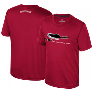 Colosseum Youth MIT Engineers Cardinal Simon Poly Short Sleeve T-Shirt, Medium, Red