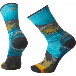 SmartWool Adult Hike Light Cushion Great Excursion Print Crew Socks, Men's, Large, Multi Color