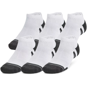 Under Armour Unisex UA Performance Tech Low Cut Socks 6-Pack, Men's, Medium, White/Jet Gray