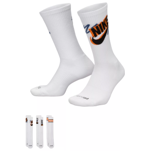 Nike Crew Socks - 3 Pack, Men's, Small, Wh/Blk/Wh/Blk/Wh/Sprt Roy