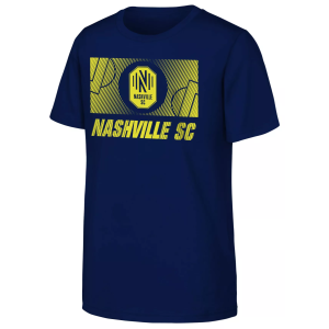 MLS Youth Nashville SC Full Pitch Navy T-Shirt, Large, Blue