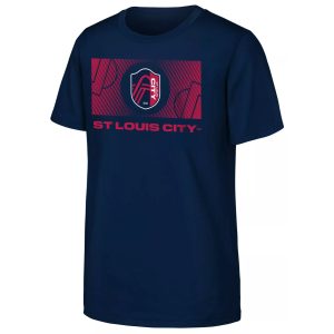 MLS Youth St. Louis City SC Full Pitch Navy T-Shirt, Large, Blue