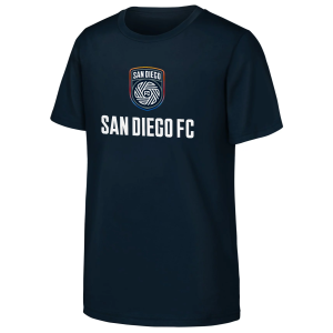 MLS Youth San Diego FC Full Pitch Navy T-Shirt, Small, Blue