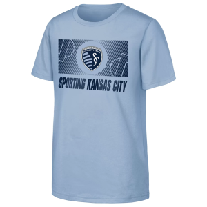 MLS Youth Sporting Kansas City Full Pitch Blue T-Shirt, Large