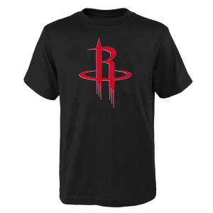 Outerstuff Youth Houston Rockets Black Logo T-Shirt, Medium