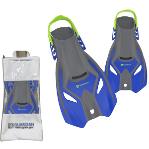 Guardian Youth MAKO Swim Fins, Kids, Small/Medium, Blue/Lime