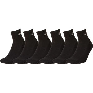 adidas Men's Athletic Quarter Socks - 6 Pack, Large, Black/Metallic Silver
