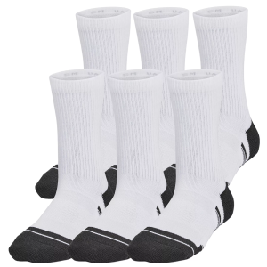 Under Armour Under Armour Youth Performance Tech Crew Socks - 6 Pack, Small, White/Jet Gray - $22.00 at DICK'S Sporting Goods