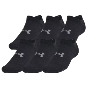 Under Armour Men's UA Essential Cushion Socks - 6 Pack, Medium, Black/Black/Castlerock