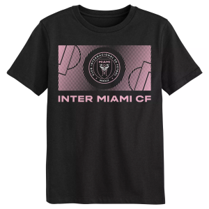 MLS Youth Inter Miami CF Pre Game Full Pitch Black T-Shirt, Small