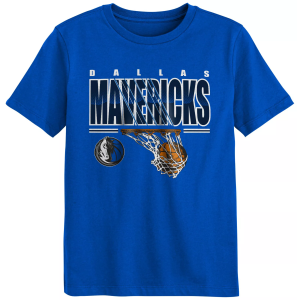 Outerstuff Boys' Dallas Mavericks Royal Hoop Dreams Short Sleeve T-Shirt, Small, Blue