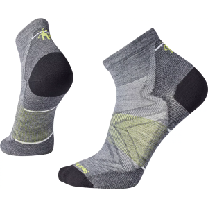 SmartWool Men's Run Zero Cushion Ankle Socks, Medium, Medium Gray
