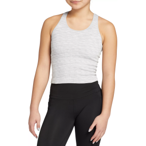 DSG Girls' Momentum Seamless Bra Tank Top, XS, Grey Spacedye