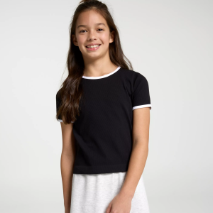 DSG Girls' Movement Seamless Top, Medium, Pure Black