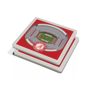 YouTheFan Alabama Crimson Tide 3D Stadium Views Coaster Set