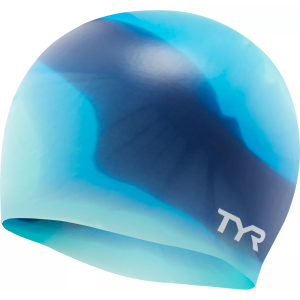 TYR Tie Dye Silicone Youth Swim Cap, Kids, Teal