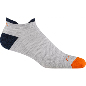 Darn Tough Men's Run No Show Tab Cushioned Ultra-Lightweight Running Socks, Large, Ash