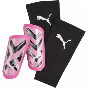 PUMA ULTRA Light Soccer Shin Guards, Medium, Pink/White/Black