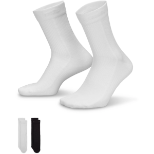 Nike Women's Everyday Plus Lightweight Crew Socks - 2 Pack, Large, White/Black