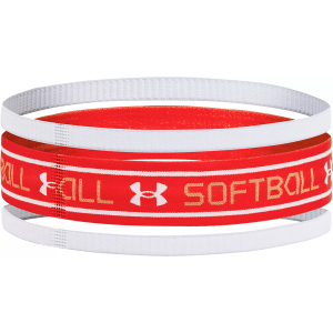 Under Armour Softball Headbands - 3 Pack, Men's, White/Red