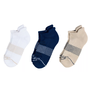 Walter Hagen Women's Golf Socks 3-Pack, Medium, White/Navy/Khaki