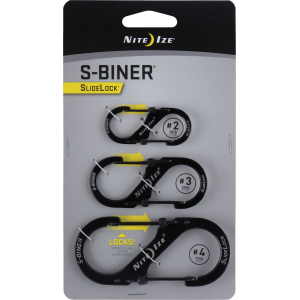 Nite Ize S-Biner SlideLock Carabiner 3 Pack, Black