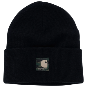 Carhartt Kids' Camo Label Watch Hat, Caviar Black