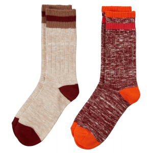 Alpine Design Men's Ragg Hiker 2-Pack Socks, Large, Maroon/Brown/Orange